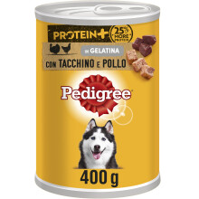 Pedigree Protein + Pat? con Tacchino e Pollo, Cibo Umido per Cani, 12 Lattine da 400 g