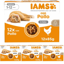 IAMS Advanced Nutrition Kitten cibo umido, multipack di cibo per gatti con pollo in salsa, cibo di alta qualit? per gattini junior da 1 a 12 mesi, 12