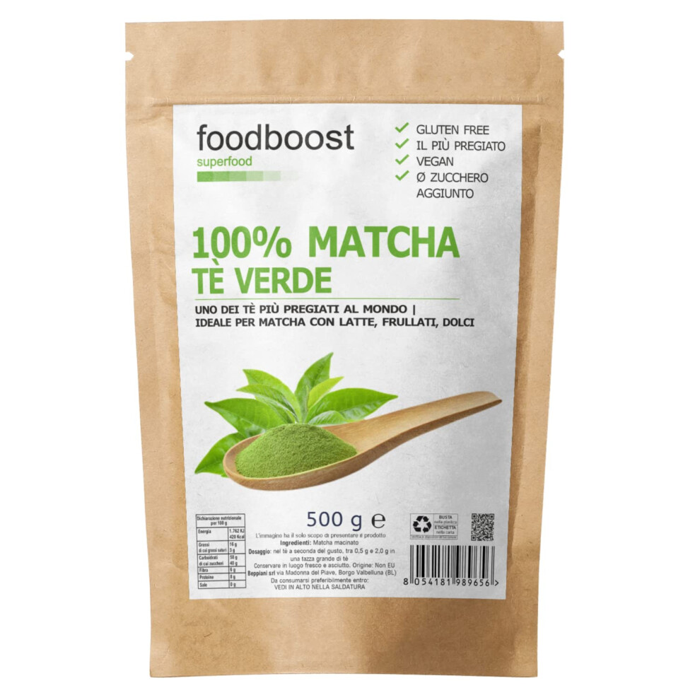 Foodboost - The Matcha Verde Giapponese | Matcha Tea In Polvere | T? Matcha Profumato E Di Un Verde Intenso | Macha The Verde Macinato A Pietra - Qual