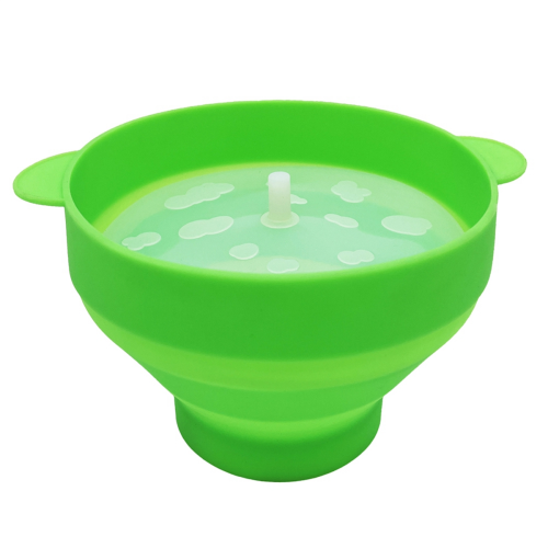 Popcorn Microwave Silicone Foldable Kitchen Easy Tools DIY Bucket Bowl Maker with Lid,Green 1