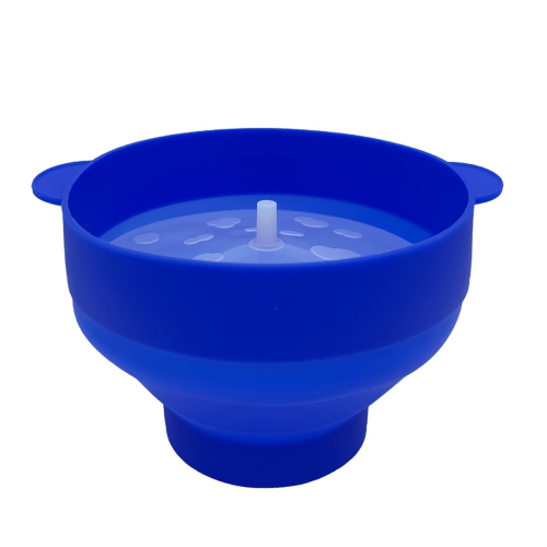 Popcorn Microwave Silicone Foldable Kitchen Easy Tools DIY Bucket Bowl Maker with Lid,Dark Blue 1