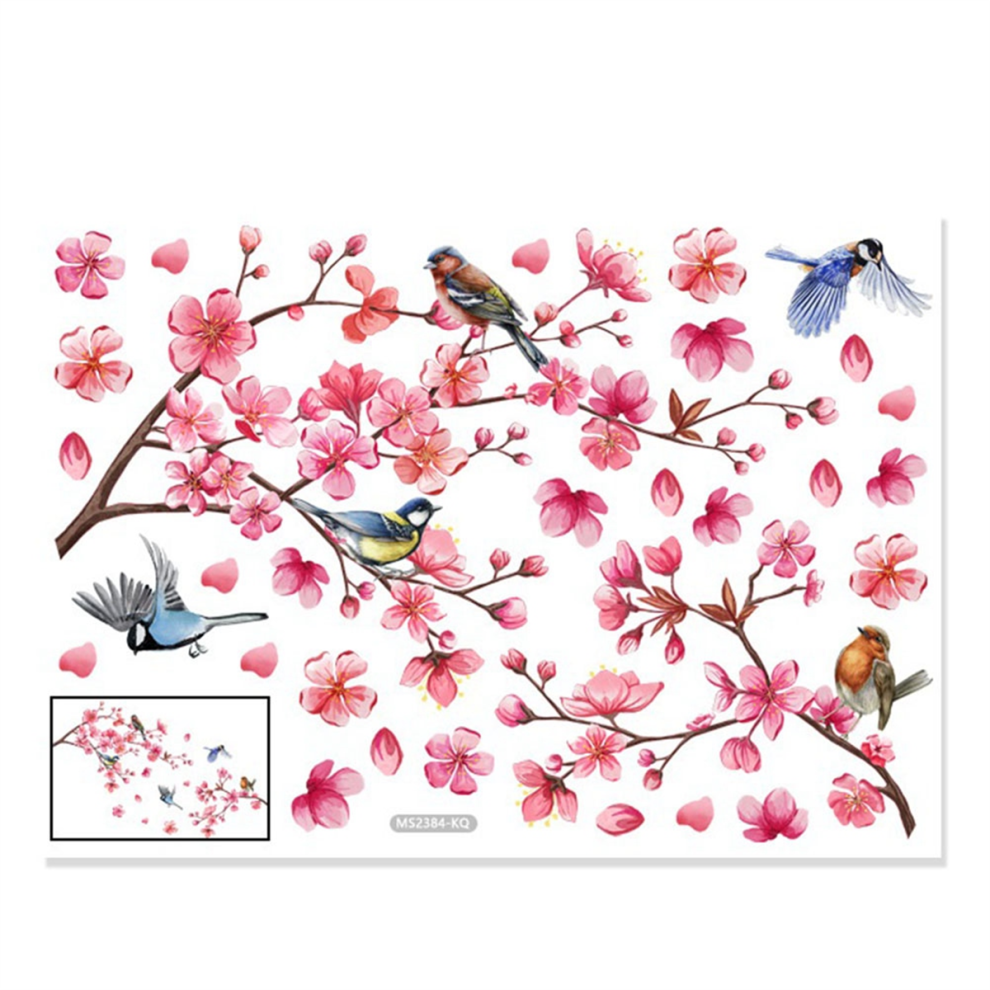 Pezzi Plumblossom Bird Wall Sticker Per Bagno, Toilette, Decorazione Murale, Sfondo Della Stanza, Armadio, Decorazione Della Casa