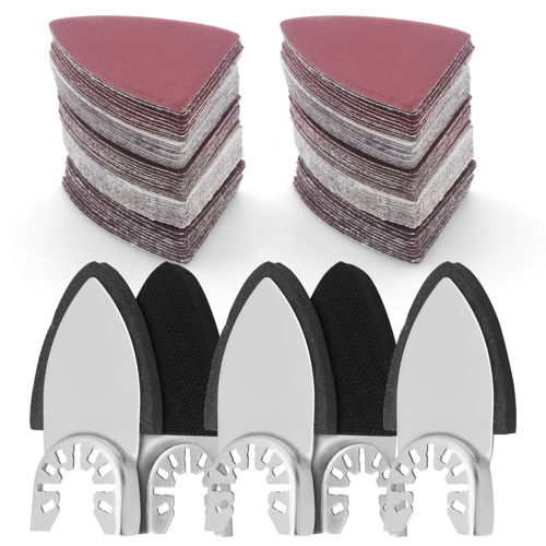 130Pcs Oscillating Tool Sanding Pads Kit,5Pc Finger & 125Pc Sandpaper Multitool Attachments