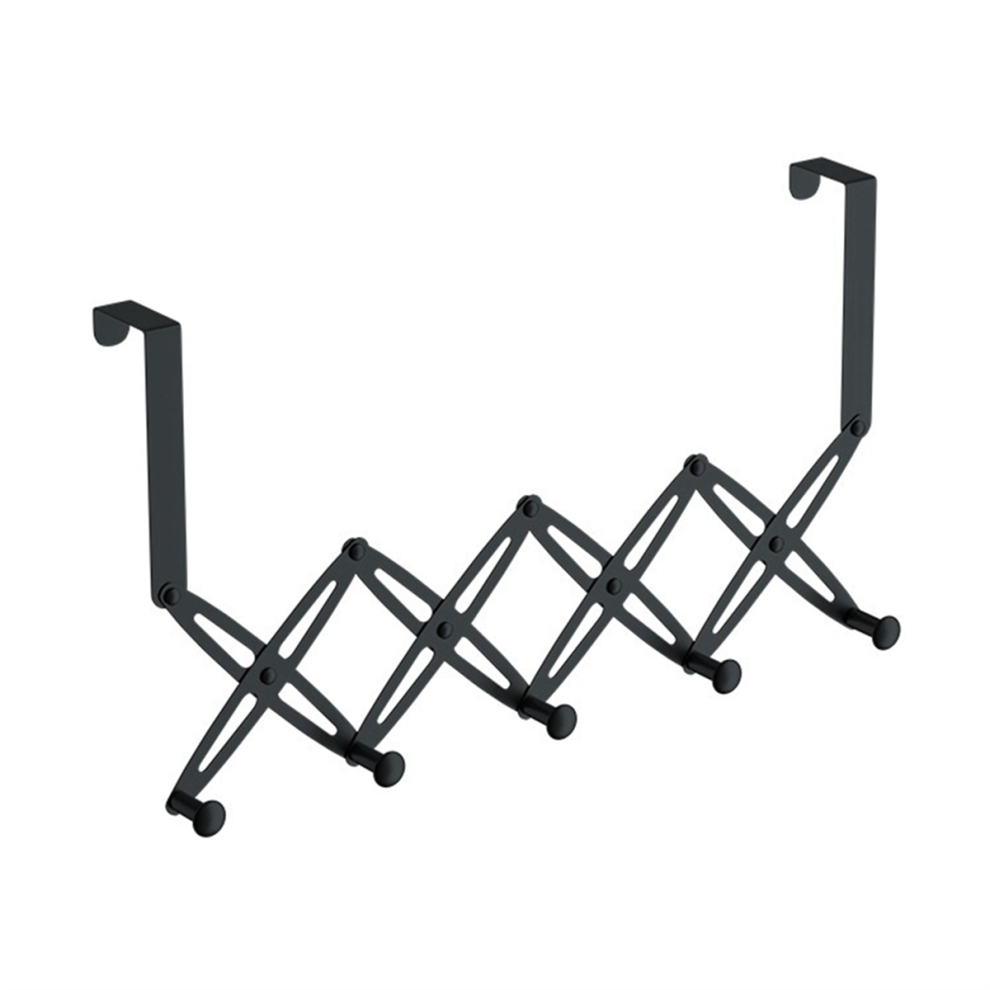 Over the Door Hooks,Retractable Stainless Steel over Hanger,Expandable Towel Coat Rack Hanging Five Hooks