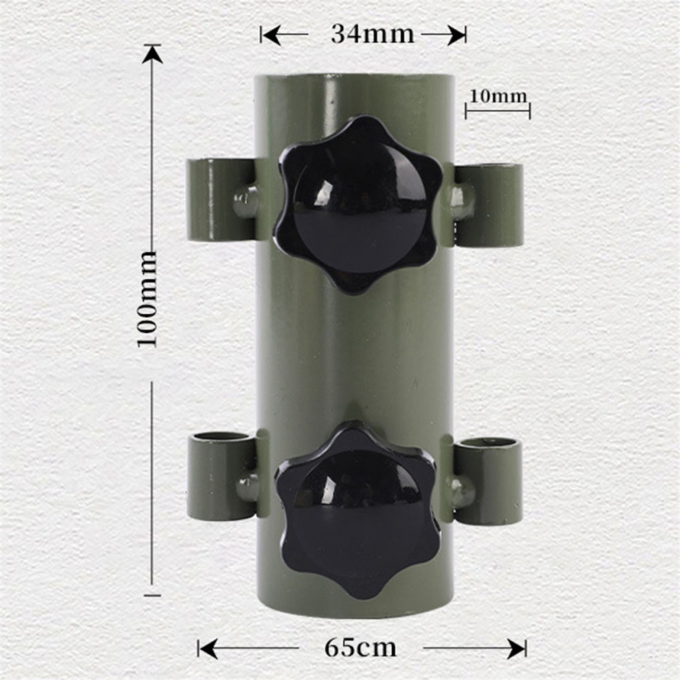 Lot de 6 poteaux de store fixes, supports de sol, coupe-vent, réglables, avec clous, jaune