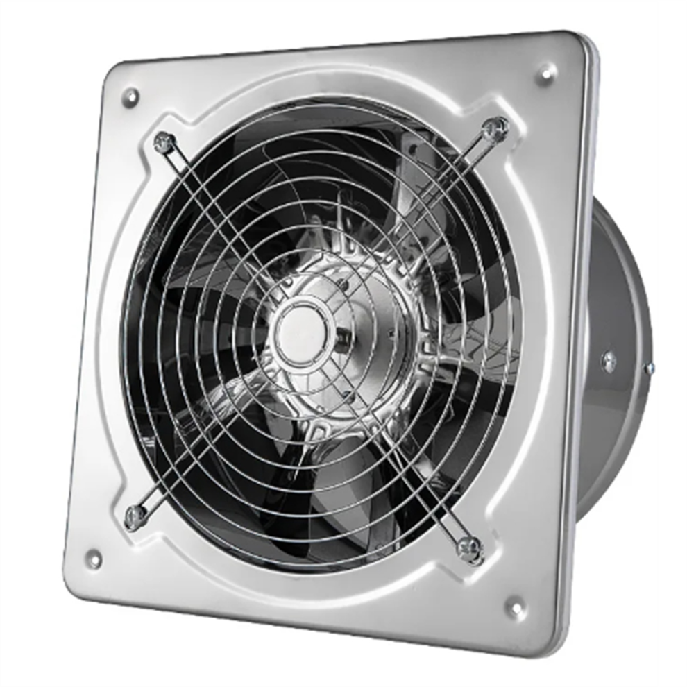Ventilateur d'appoint de 7 pouces, extracteur d'air, tuyau de ventilation pour salle de bain, toilettes, cuisine, mur, fenêtre, acier inoxydable