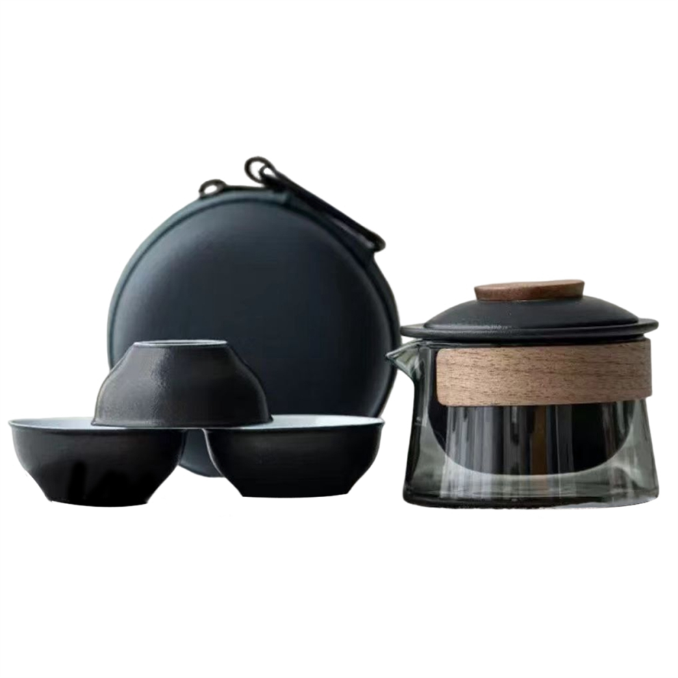 Ciotola 3 Tazze Set Di Tazze Da Tè Per Uso Domestico, Da Viaggio, Da Esterno, Portatile, Forniture Cinesi, B-image