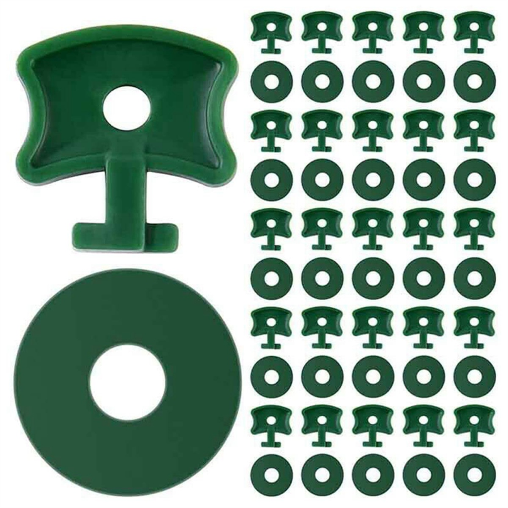 Lot de 50 clips et rondelles pour filet d'isolation et d'ombrage de serre en aluminium, vert