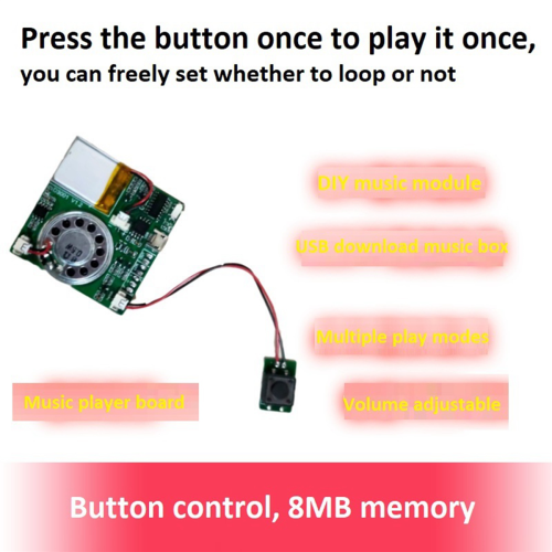 USB Recording Music Module DIY MP3 Recordable Sound Downloadable Module, Button 2