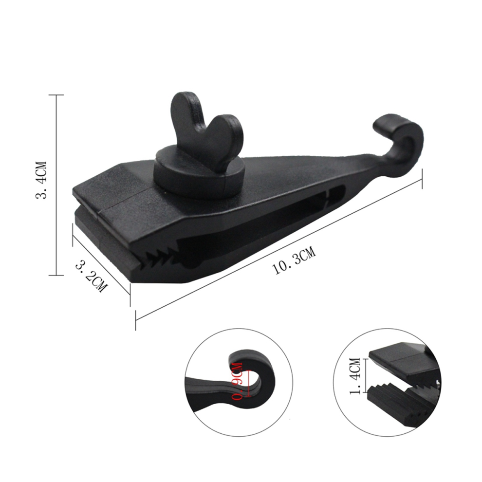 Lot de 10 pinces de serrage robustes pour auvent, bâche, tente, piscine, tendeur, voiture, vert armée