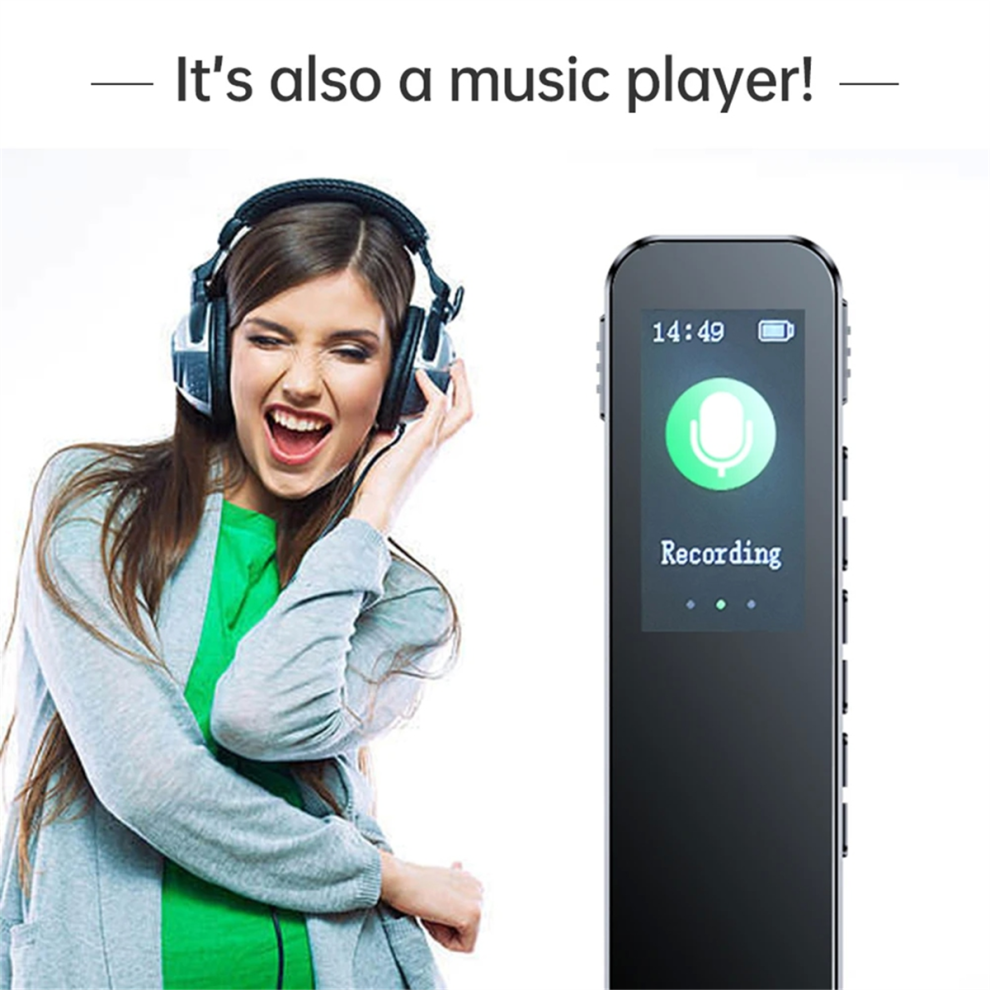 64GB Digital Voice Recorder Noise Reduction Record Payback MP3 Music Player Activated 1536KBPS HD Recording-image-OPC-PGJ88PR-NEW