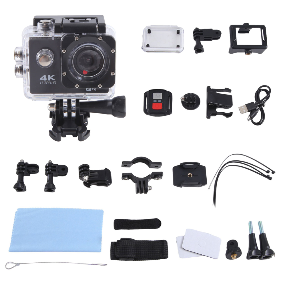 Ultra HD 4K Action Camera Underwater Helmet Waterproof 2.0-Inch Screen WiFi Remote Control Sports Video