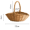 Wicker Basket with Handle, Shopping Basket, Gift Hamper Picnic Baskets, Kitchen Storage Basket- Small 6