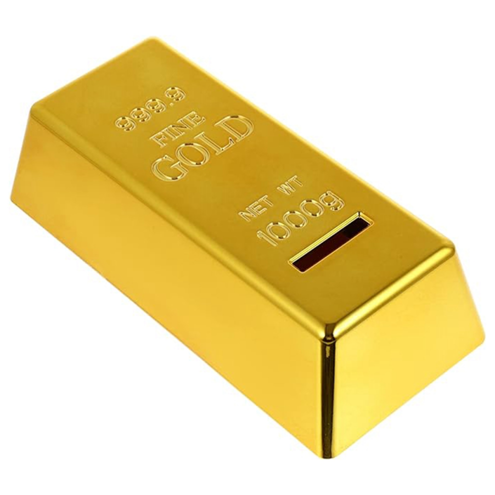 Salvadanaio Salvadanaio In Plastica Con Lingotto D'oro E Mattoni Per Regali Di Compleanno, Decorazioni Per La Casa