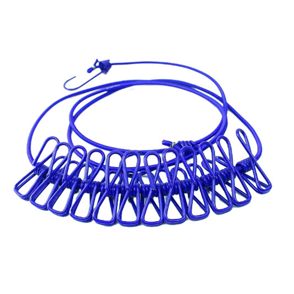 C Retractable Clothes Drying Rack Rope with 12 Clips Portable ...