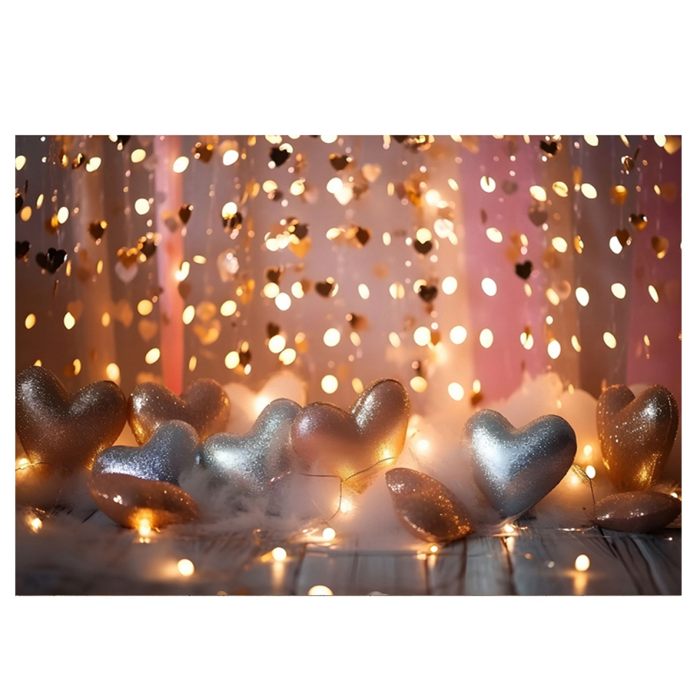 210X150Cm Fondali Europei E Americani Moda Palloncino Rosa Cuore Rosa Banner Fondali Fotografici,B