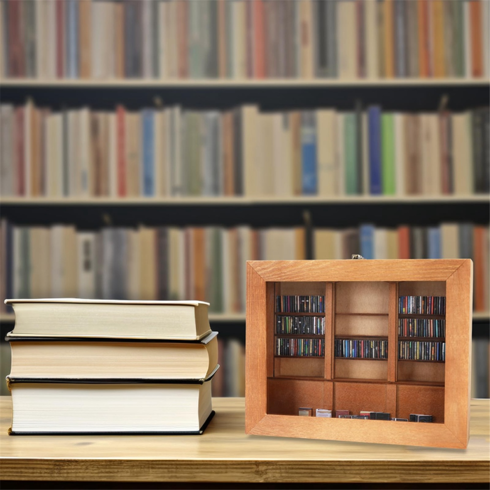 Bibliothèque miniature en bois pour soulager l'anxiété avec 200 livres