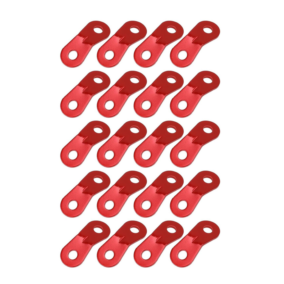 Lot de 20 tendeurs de corde en alliage d'aluminium, ajusteurs de corde de tente, double trou, boucle anti-vent, piquets ultralégers