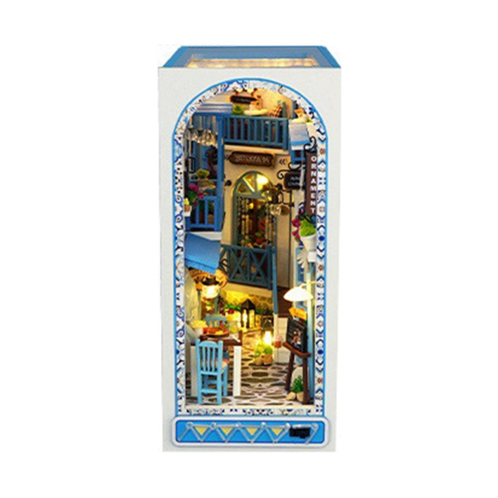 DIY Houten Boekenplank Decoratie, Boekenhoek Kit, Ocean Town Modelbouwset, Volwassen Knutselset