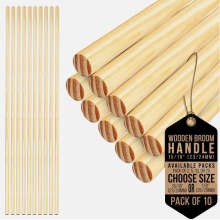 10x Long Wooden Broom Handle Mop Snow Shovel Outdoor Replacement 1/8"