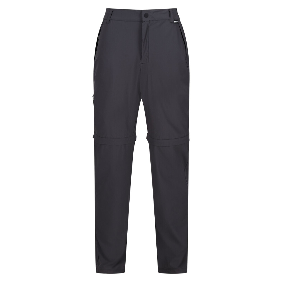 (40R, Ash) Regatta Mens Travel Light Zip-Off Trousers