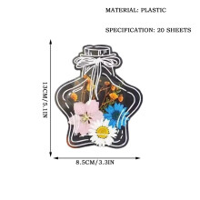 20PCS Transparent Dried Flower Bookmarks Bottle Shape Cute Kits DIYHandmake Flower Crafts Scrapbook Supplies For Reader