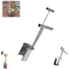 Bulb Planter Tool Stainless Steel Grass Plugger Seedling Transplanter Planting Flower Bulbs Digger Garden Tool
