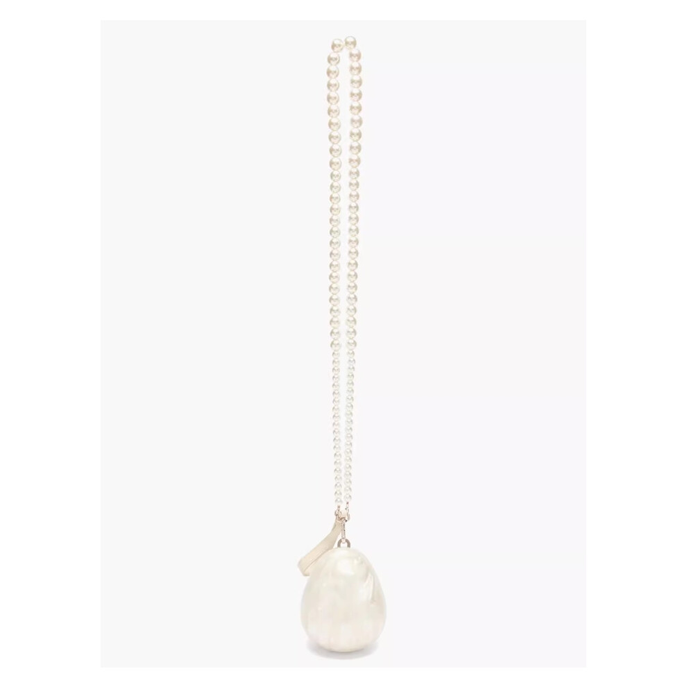 Women Acrylic egg bag cute pearl Evening Clutch with beaded strap For Wedding Party Luxury purse And Handbag