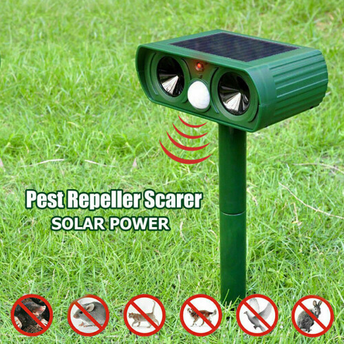 Solar Power Cat Repellent Scarer Ultrasonic & Sound Deterrent