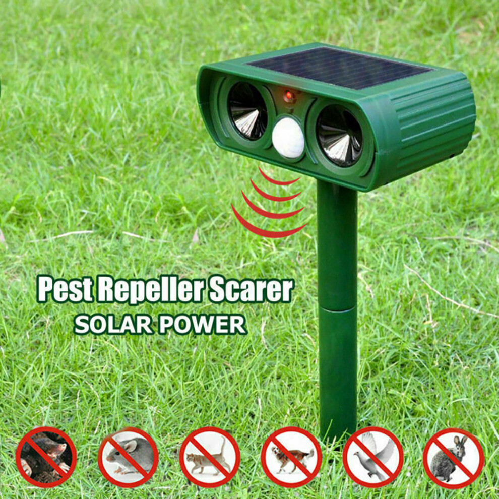 Solar Power Cat Repellent Scarer Ultrasonic & Sound Deterrent