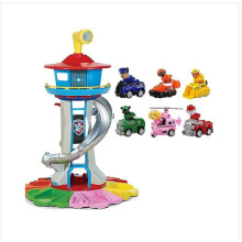 (with 6pcs dogs) Oversized Tower Puppy Headquarters Toy With Music Light Patrulla Canina Lookout Toys Set Kid's Birthday Gift