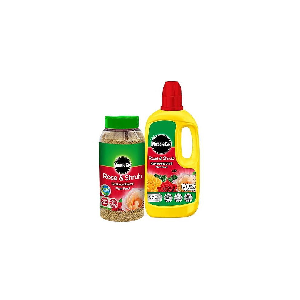 Miracle-Gro Miracle Grow Rose Feed Fertiliser - Bundle Of Rose & Shrub 900G