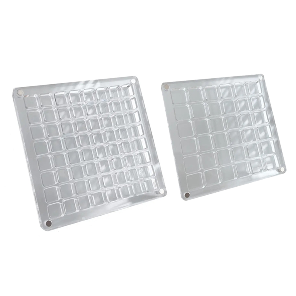 Scatola Portaoggetti Per Nail Art In Acrilico Con 36/64 Griglie, Griglie, Ciondoli, Decorazioni Per Gioielli (Quadrata)