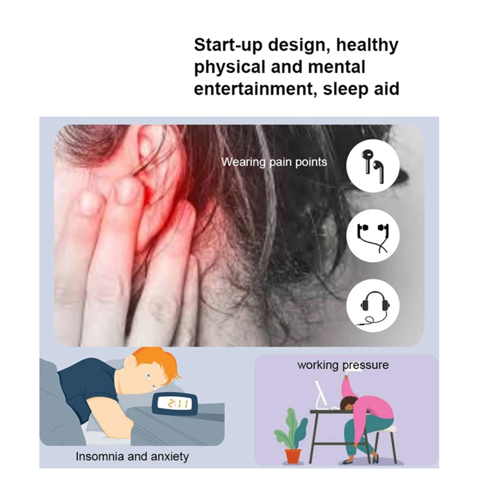 Typecat White/Black Sound Box Bone Conduction Wireless Bluetooth Speaker Stereo Bass Under Pillow Noise Improve Sleep Use