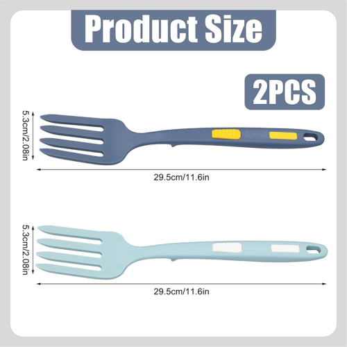 Silicone Cooking Forks, Multifunctional Fork Spaghetti Heat Resistant Nonstick Blending for Kitchen 2