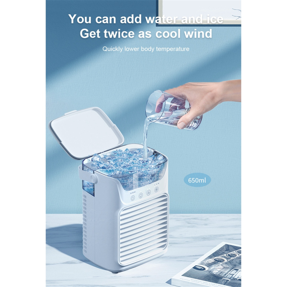 Fan Mini Air Conditioner with 3 Speeds Cooler Humidifier for Room Bedroom Office Desk