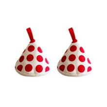 Gants de cuisine anti-brûlures triangulaires avec capuchon pour poignée de casserole, isolants thermiques, jolie veste en tissu rouge