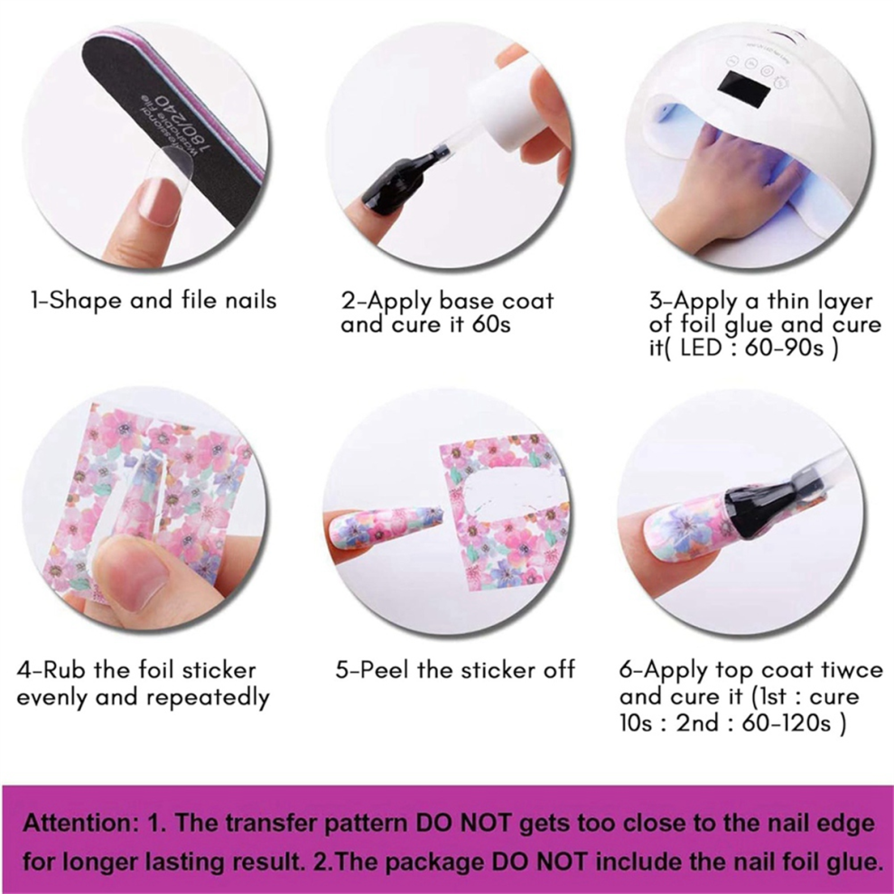 Typecat 10 Rolls Nail Foil Laser Transfer Holographic Art Decals For Nails Fingernail Stickers