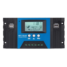 100A MPPT Solar Charge Controller Dual USB LCD Display 12V/24V Auto Cell Panel Charger Regulator with Load