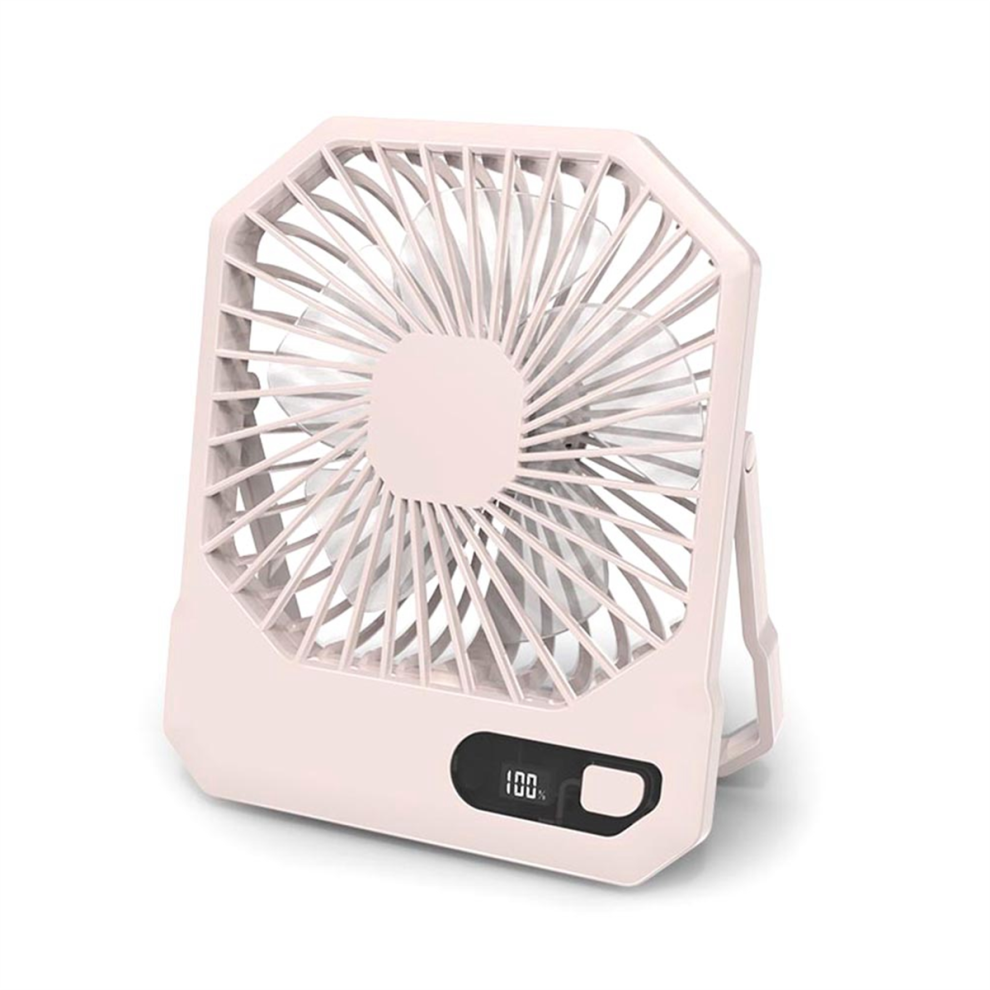 Ventilatore Personale Piccolo Ventilatore Da Scrivania Portatile, Da Viaggio Con Power Bank, 3 Velocità Silenzioso Per Esterni Rosa
