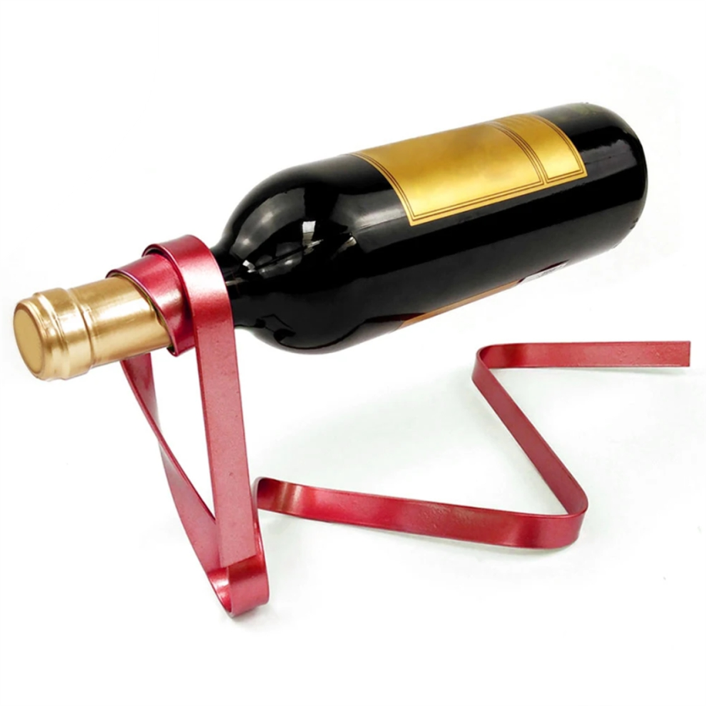 Porte-bouteilles de vin en fer suspendu, meuble de bar, rouge