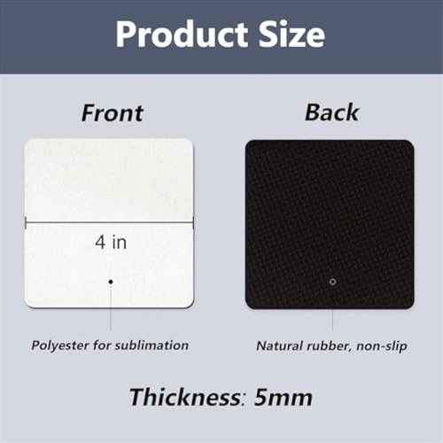 50Pcs Sublimação Blank Copo Porta-copos, Polegadas Tapete para Transferência de Calor Impressão DIY Artesanato 2