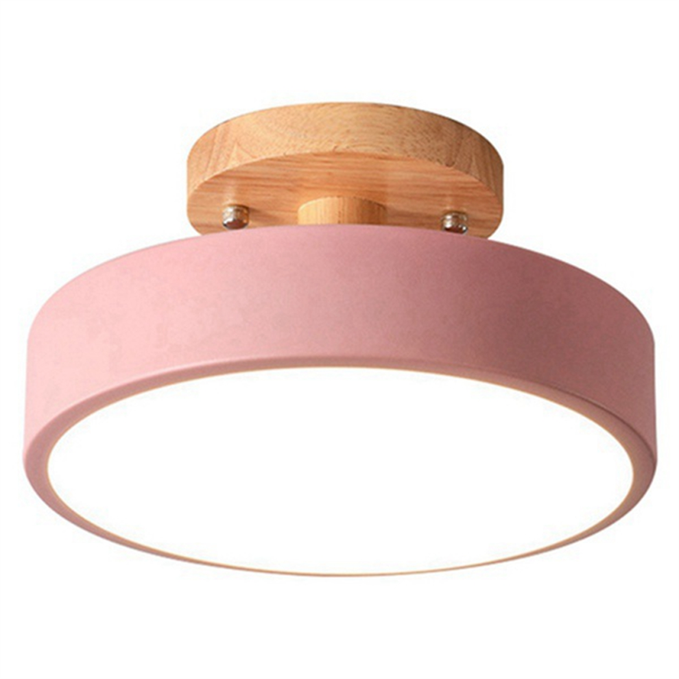 Pink Ceiling Lights Modern LED Nordic Wood Lighting Fixture Indoor Luminaire Kitchen Living Bedroom Bathroom