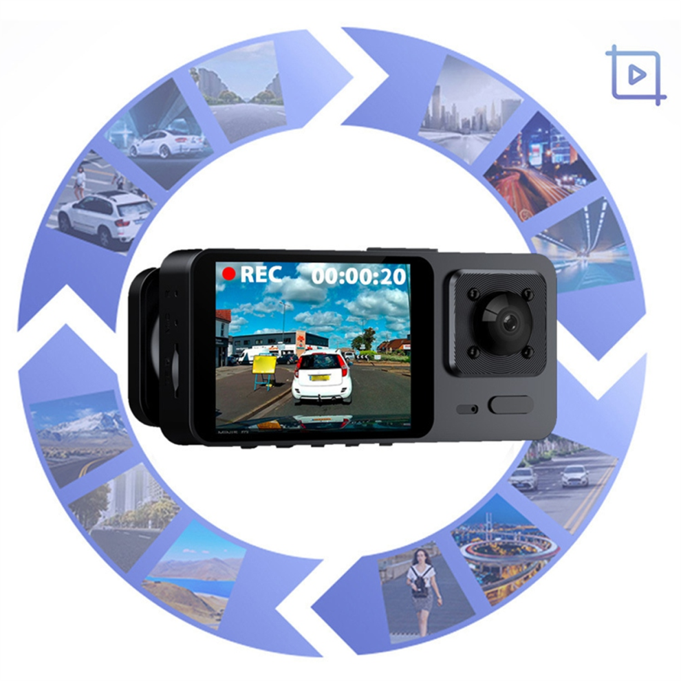 Dash Cam Front And Inside Wifi 1080P With 32G Memory Card 2Inch Screen 170 Wide Angle Night Vision Wdr 24H Parking Mode 4853931606867