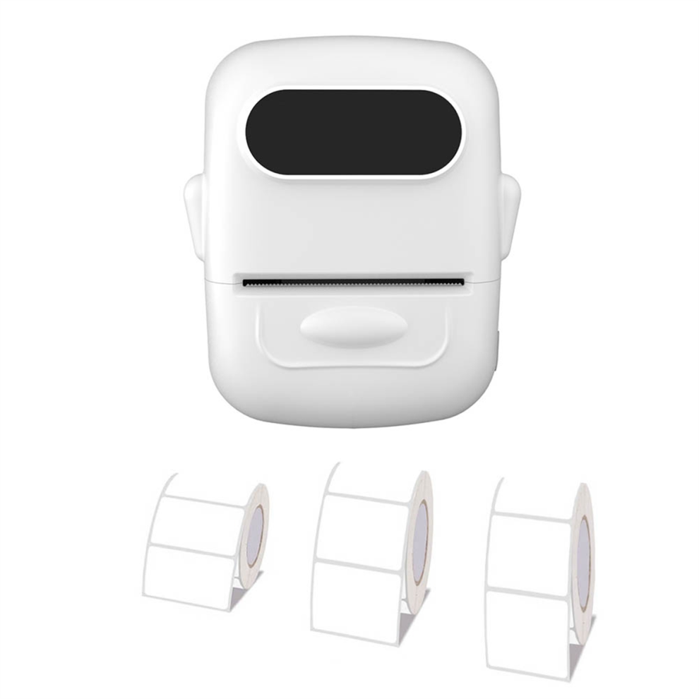 Stampante Per Etichette Portatile Etichettatrice Termica Senza Inchiostro Adesivo Nome Adesivo Macchina Etichettatrice Simile Con 3Roll Paper White