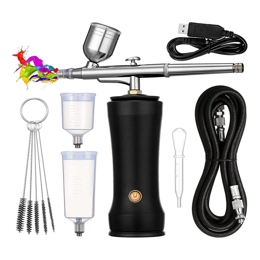 Airbrush Kit With Compressor,30Psi Cordless Airbrushgun Air Hose Rechargeable Handheld Set For Cake B 4853931603842