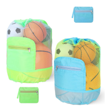 2PCS Large Mesh Beach Bags, Drawstring Backpack Big Seashell Bag Swim Pool Toys Storage Bags Double Adjustable