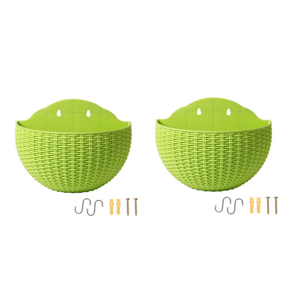 Pot de fleurs suspendu en plastique vert de grande taille pour balcon