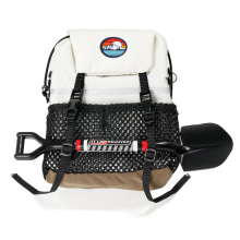 Simulação Mochila Pá Bolsa De Armazenamento Bagagem Bolsa Decoração para 1/8 1/10 RC Crawler Car, Bolsa Branca + Pá