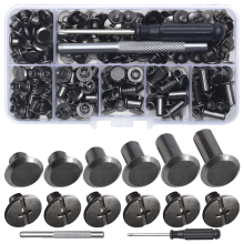 Chicago Screw Leather Rebites M5 Parafusos de encadernação variados para decoração de cintos de artesanato PU (110 peças) B